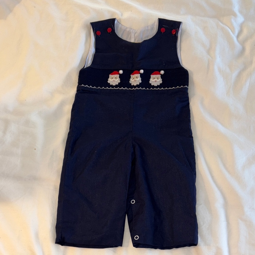 12M Boys Santa Smocked Jon Jon